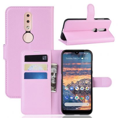 Nokia 4.2 Suojakotelo PU-Nahka Vaaleanpunainen