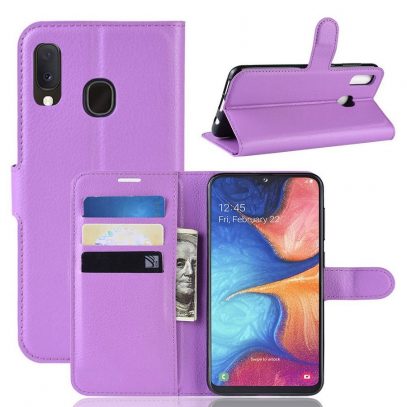 Samsung Galaxy A20e Kotelo PU-Nahka Violetti