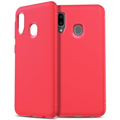 Samsung Galaxy A20e Suojakuori Silikoni Punainen