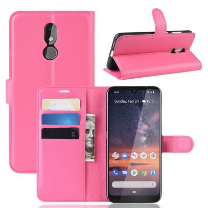 Nokia 3.2 Lompakkokotelo PU-Nahka Pinkki