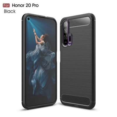 Huawei Honor 20 Pro Suojakuori Hiilikuitu Musta