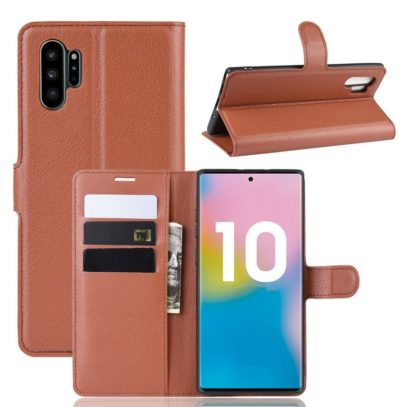 Samsung Galaxy Note 10+ Lompakkokotelo Ruskea