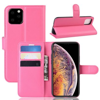 Apple iPhone 11 Pro Max Kotelo PU-Nahka Pinkki