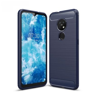 Nokia 7.2 Suojakuori Hiilikuitu Sininen