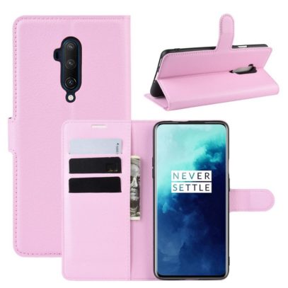 OnePlus 7T Pro Suojakotelo PU-Nahka Vaaleanpunainen