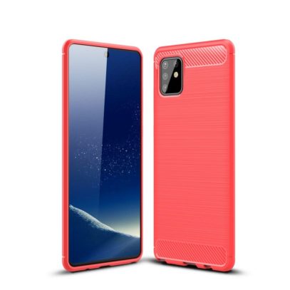 Samsung Galaxy Note 10 Lite Suojakuori Hiilikuitu Punainen
