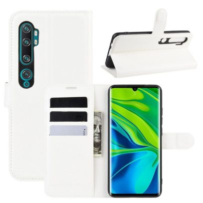 Xiaomi Mi Note 10 Kotelo PU-Nahka Valkoinen