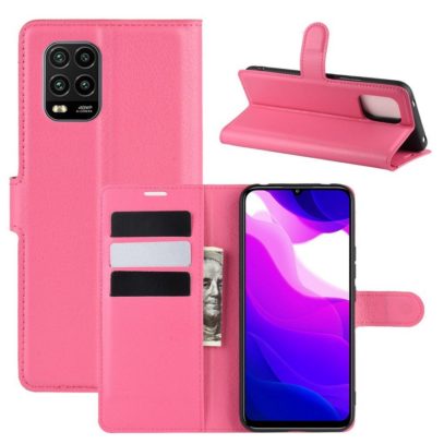 Xiaomi Mi 10 Lite 5G Kotelo PU-Nahka Pinkki