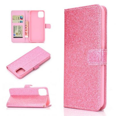 Apple iPhone 12 / 12 Pro Kotelo Glitter Pinkki