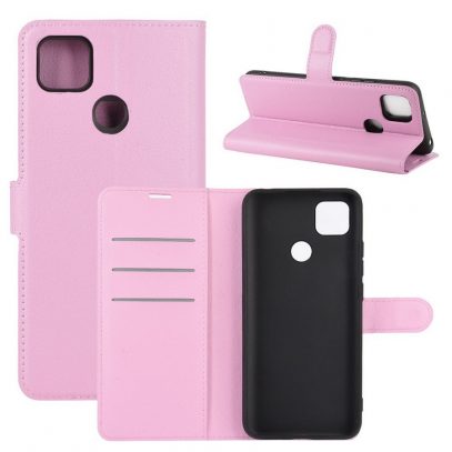 Xiaomi Redmi 9C NFC Kotelo PU-Nahka Vaaleanpunainen