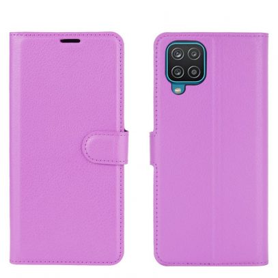 Samsung Galaxy A12 Kotelo PU-Nahka Violetti