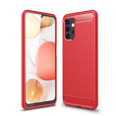 Samsung Galaxy A32 5G Suojakuori Hiilikuitu Punainen