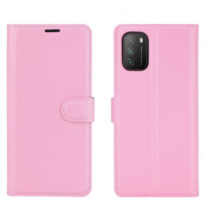 Xiaomi Poco M3 Kotelo PU-Nahka Vaaleanpunainen