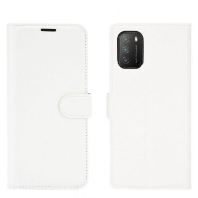 Xiaomi Poco M3 Kotelo PU-Nahka Valkoinen