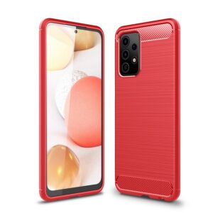 Samsung Galaxy A52 / A52 5G Suojakuori Hiilikuitu Punainen