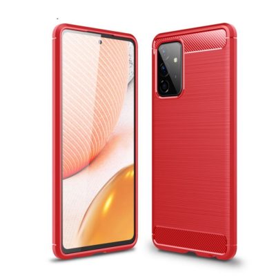 Samsung Galaxy A72 Suojakuori Hiilikuitu Punainen
