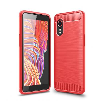Samsung Galaxy Xcover 5 Suojakuori Hiilikuitu Punainen