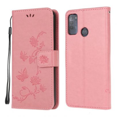 Motorola Moto G50 5G Kotelo Kukka Vaaleanpunainen