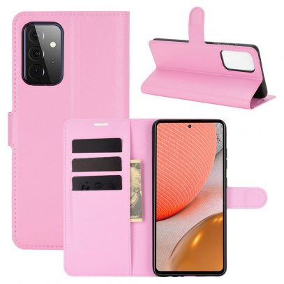 Samsung Galaxy A72 Kotelo PU-Nahka Vaaleanpunainen