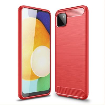 Samsung Galaxy A22 5G Suojakuori Hiilikuitu Punainen