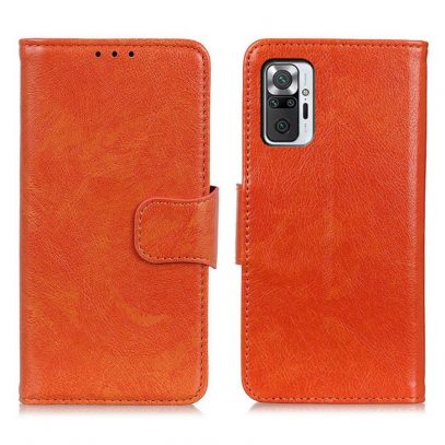 Xiaomi Redmi Note 10 Pro Kotelo Oranssi Nahka