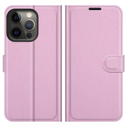 Apple iPhone 13 Pro Max Kotelo PU-Nahka Vaaleanpunainen