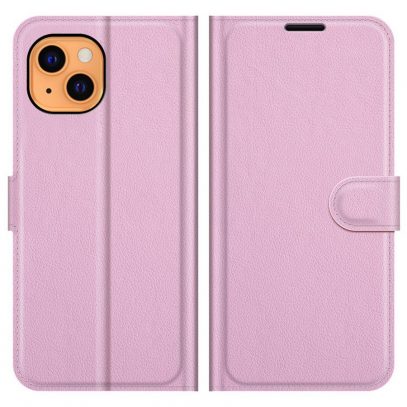 Apple iPhone 13 Suojakotelo PU-Nahka Vaaleanpunainen