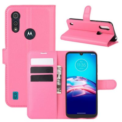 Motorola Moto E6i Kotelo PU-Nahka Pinkki
