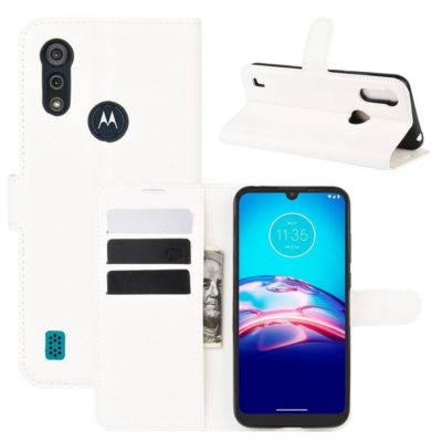 Motorola Moto E6i Kotelo PU-Nahka Valkoinen