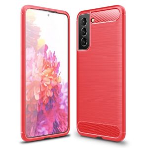 Samsung Galaxy S21 FE 5G Suojakuori Hiilikuitu Punainen
