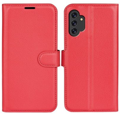 Samsung Galaxy A13 Kotelo PU-Nahka Punainen