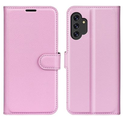 Samsung Galaxy A13 Kotelo PU-Nahka Vaaleanpunainen