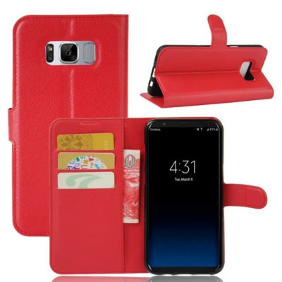 Samsung Galaxy S8 Kotelo PU-Nahka Punainen
