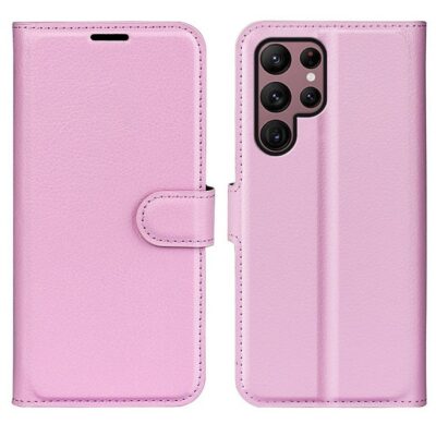Samsung Galaxy S23 Ultra 5G Kotelo PU-Nahka Vaaleanpunainen
