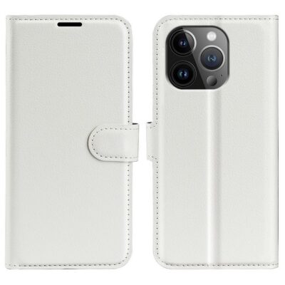 Apple iPhone 15 Pro Kotelo PU-Nahka Valkoinen