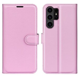 Samsung Galaxy S24 Ultra 5G Kotelo PU-Nahka Vaaleanpunainen