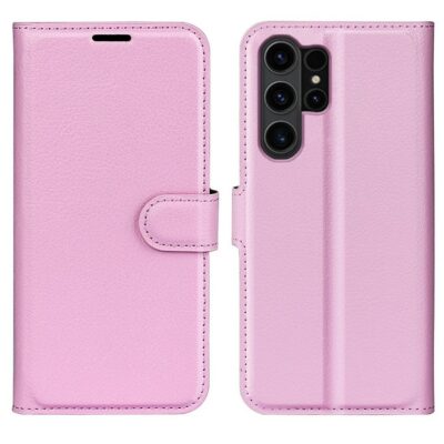 Samsung Galaxy S24 Ultra 5G Kotelo PU-Nahka Vaaleanpunainen