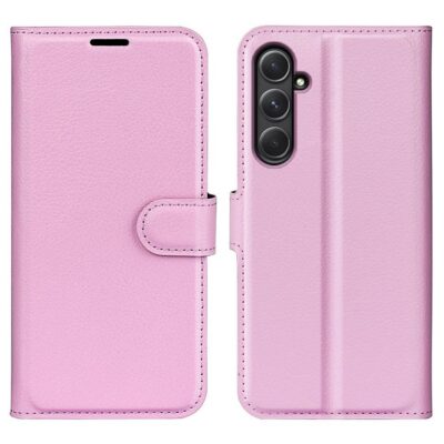 Samsung Galaxy A55 5G Kotelo PU-Nahka Vaaleanpunainen