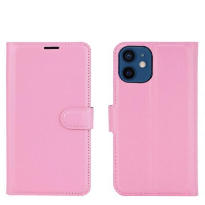 Apple iPhone 12 mini Kotelo PU-Nahka Vaaleanpunainen