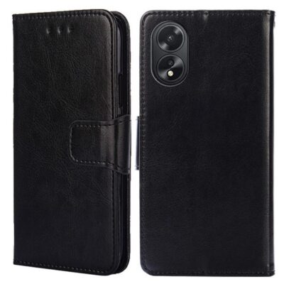 Oppo A18 / A38 Lompakko Suojakotelo Musta