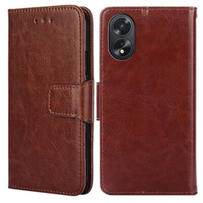 Oppo A18 / A38 Lompakko Suojakotelo Ruskea