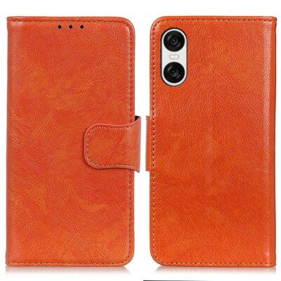 Sony Xperia 10 VI Suojakotelo Oranssi Nahka
