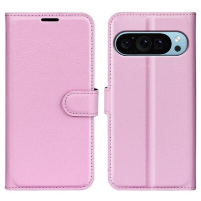 Google Pixel 9 / Pixel 9 Pro Kotelo PU-Nahka Vaaleanpunainen