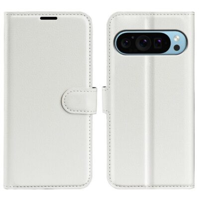 Google Pixel 9 / Pixel 9 Pro Kotelo PU-Nahka Valkoinen