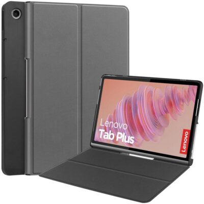 Lenovo Tab Plus Kannellinen Kotelo Harmaa