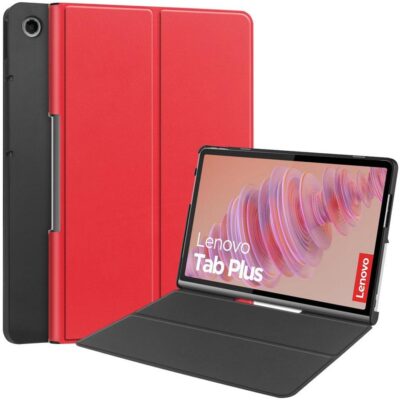 Lenovo Tab Plus Kannellinen Kotelo Punainen