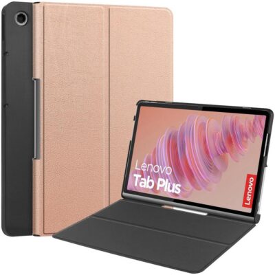 Lenovo Tab Plus Kannellinen Kotelo Ruusukulta