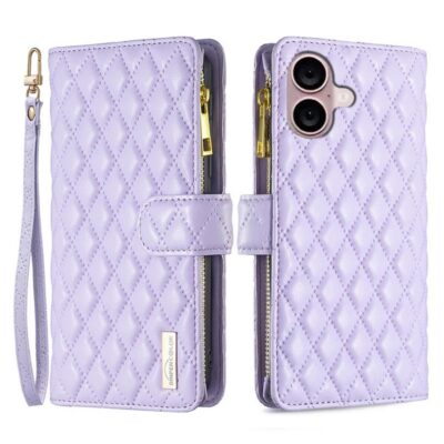 Apple iPhone 16 Plus Lompakko Rhombus Violetti
