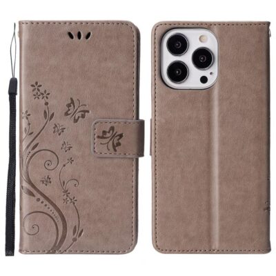 Apple iPhone 16 Pro Kotelo Kukka Harmaa