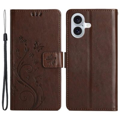 Apple iPhone 16 Plus Kotelo Kukka Ruskea